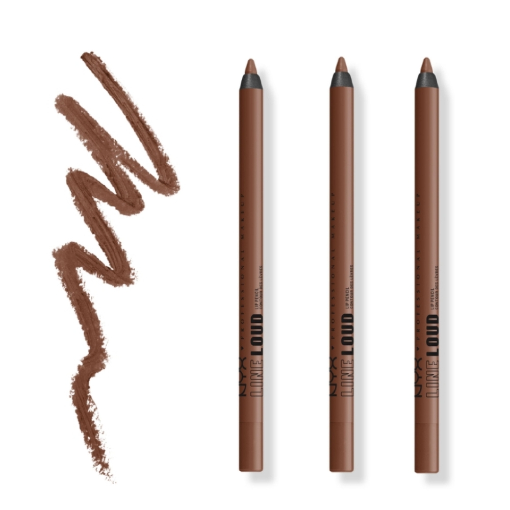 NEW 3× NYX Line Loud Vegan Longwear Lip Liner in Total Baller (Rich Warm Brown)